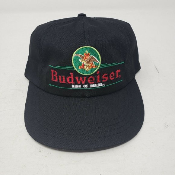 Vintage Budweiser King of Beers Mens OS Snapback Hat Cap Beer USA Eagle Logo 90s